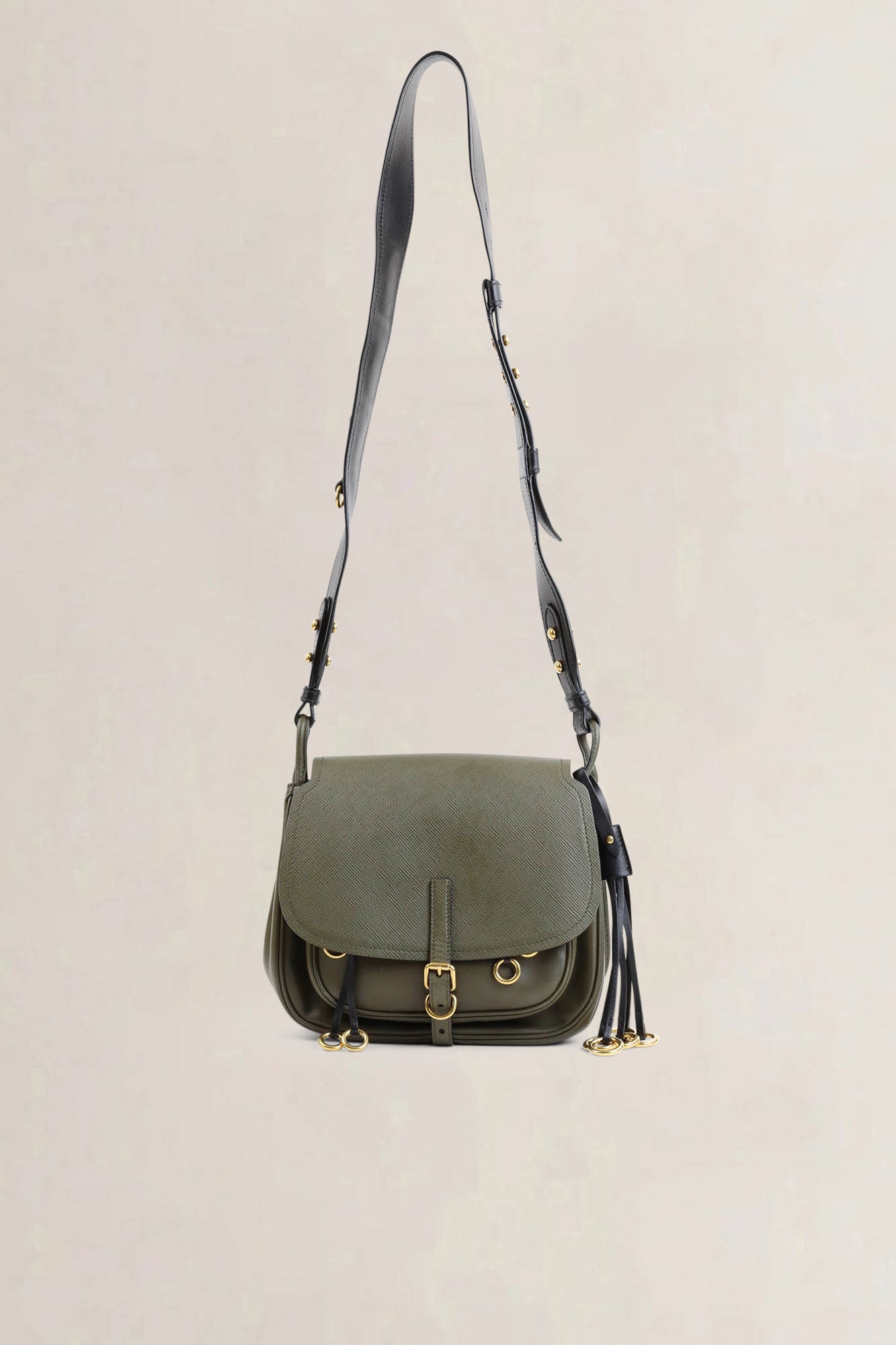 Prada Green Saffiano Corsaire Hunting Crossbody Bag
