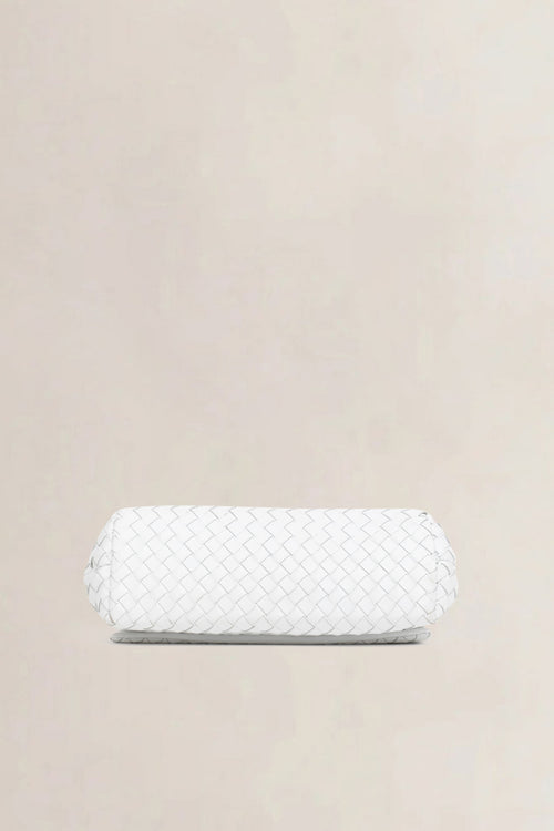 Bottega Veneta White Intrecciato Leather Clutch