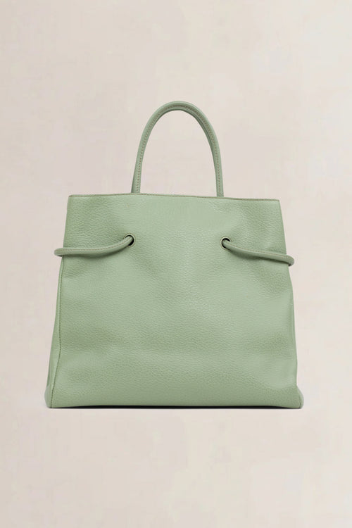 Deux de Delvaux Green Pistache Top Handle Bag