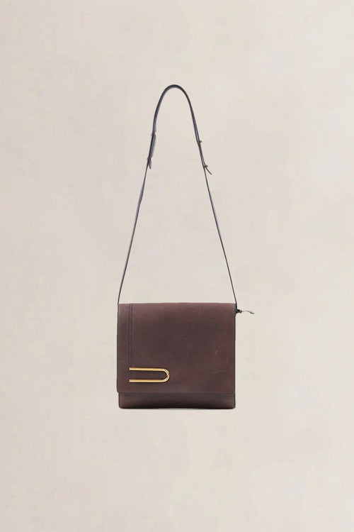 Delvaux Brown Leather Diadème Crossbody Bag