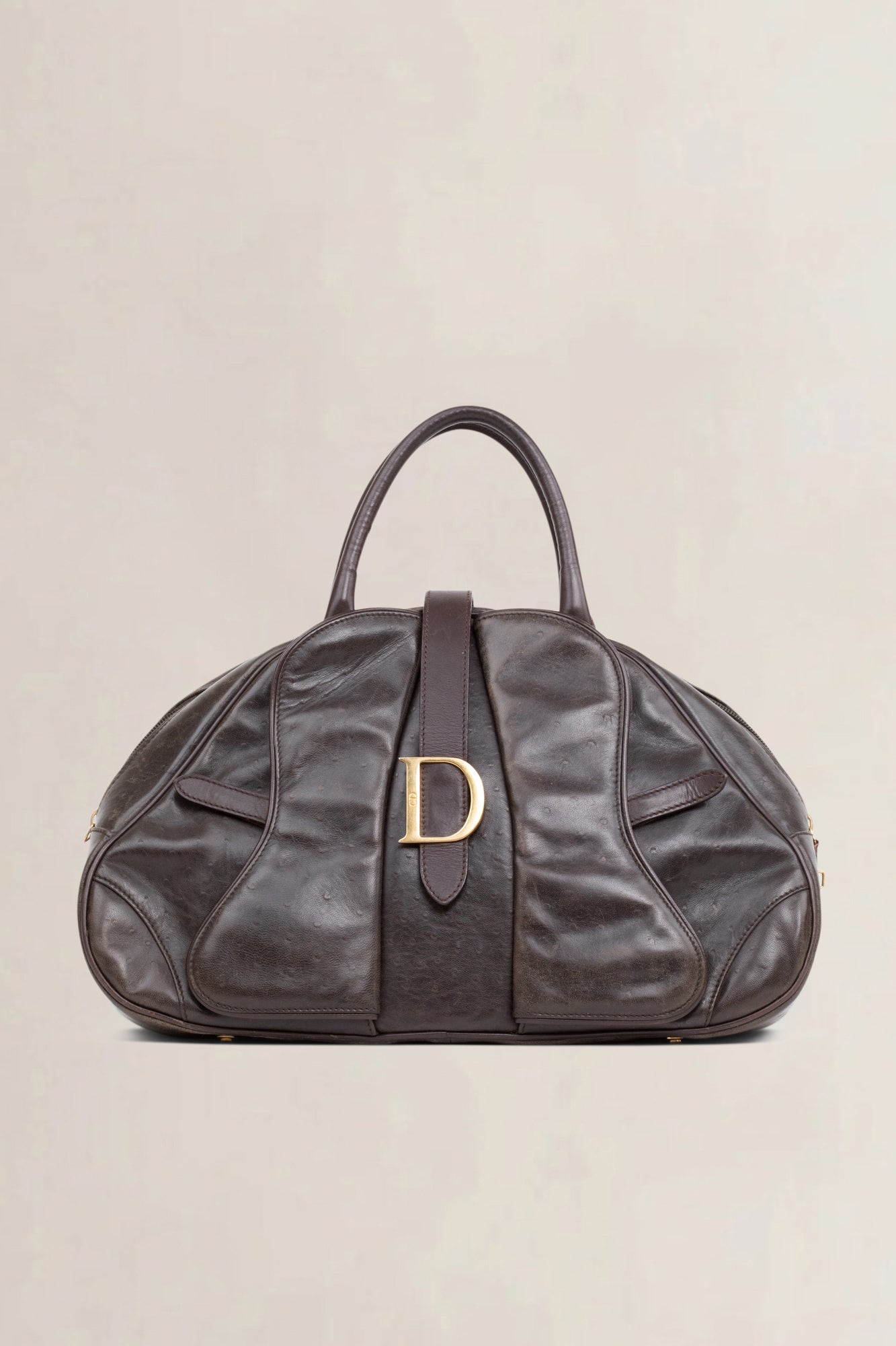 Christian Dior Vintage Double Saddle Bowler Top Handle Bag