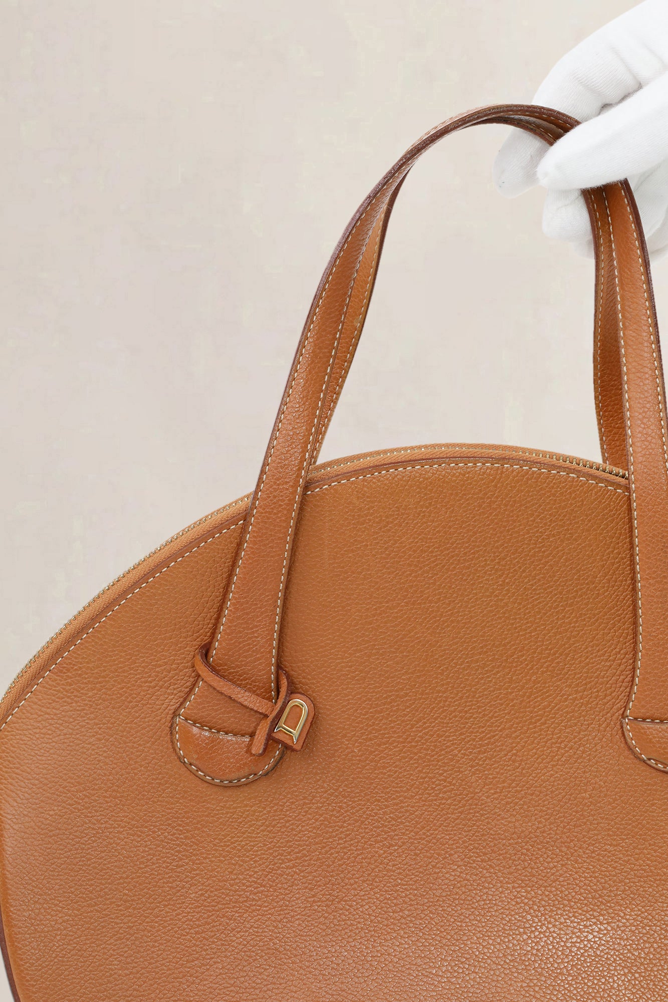 Delvaux Camel Sourire Top Handle Bag
