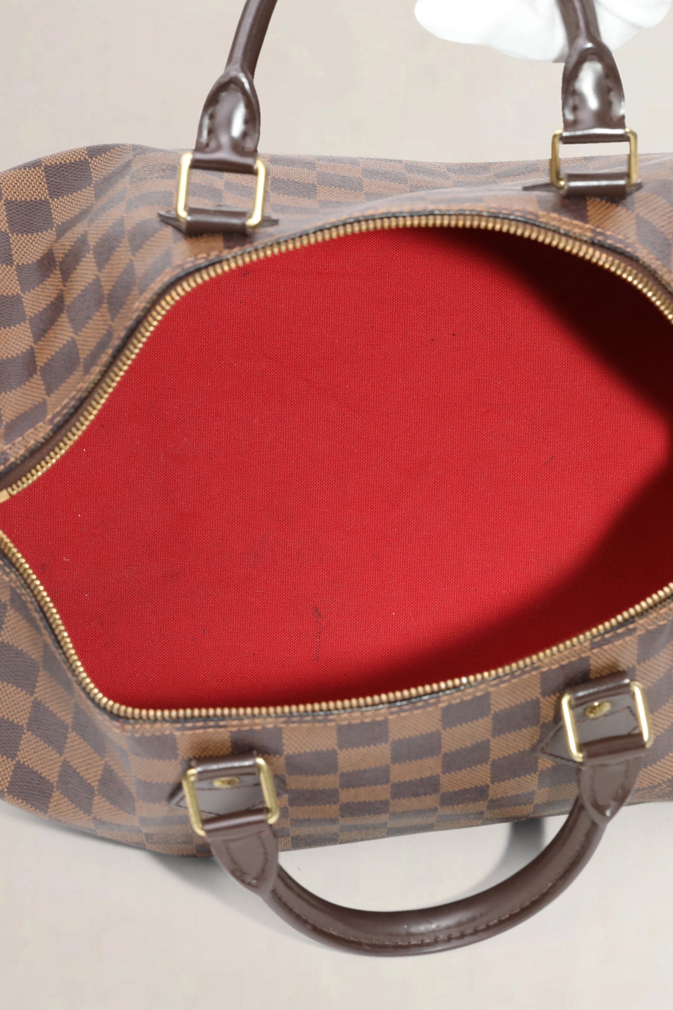 Louis Vuitton Damier Ebene Speedy 35 Top Handle Bag