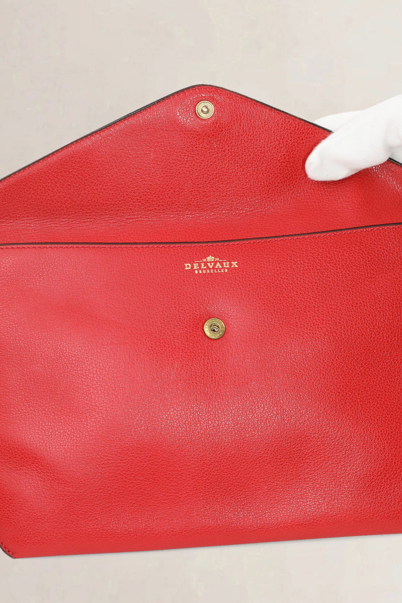 Delvaux Red Leather Clutch