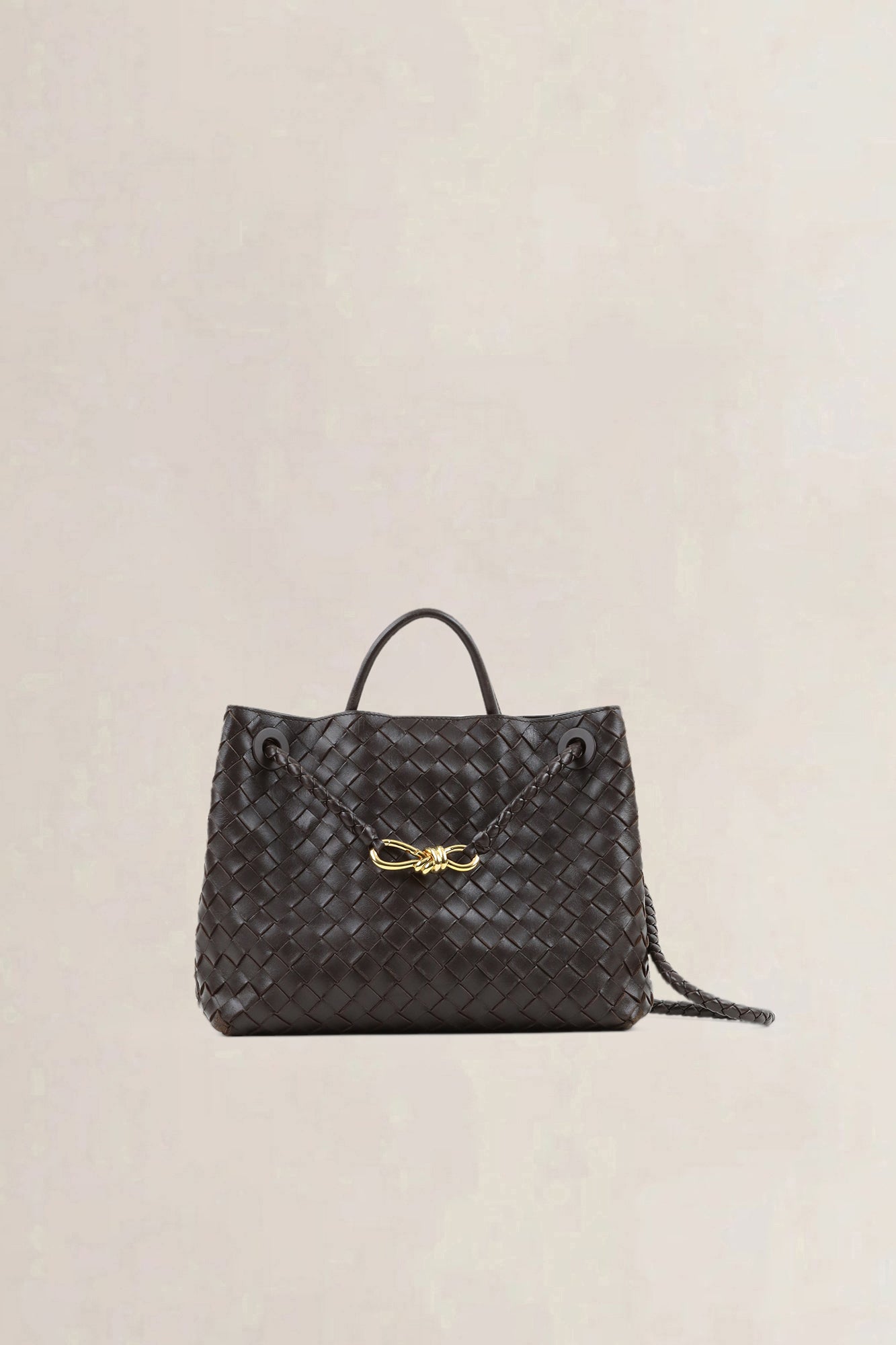 Bottega Veneta Brown Intrecciato Leather Medium Andiamo — preloved