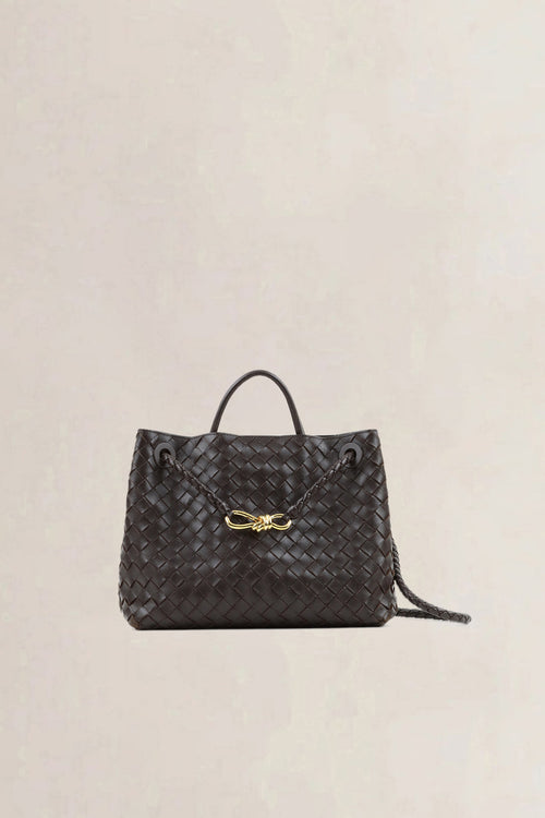 Bottega Veneta Brown Intrecciato Leather Medium Andiamo Shoulder Bag