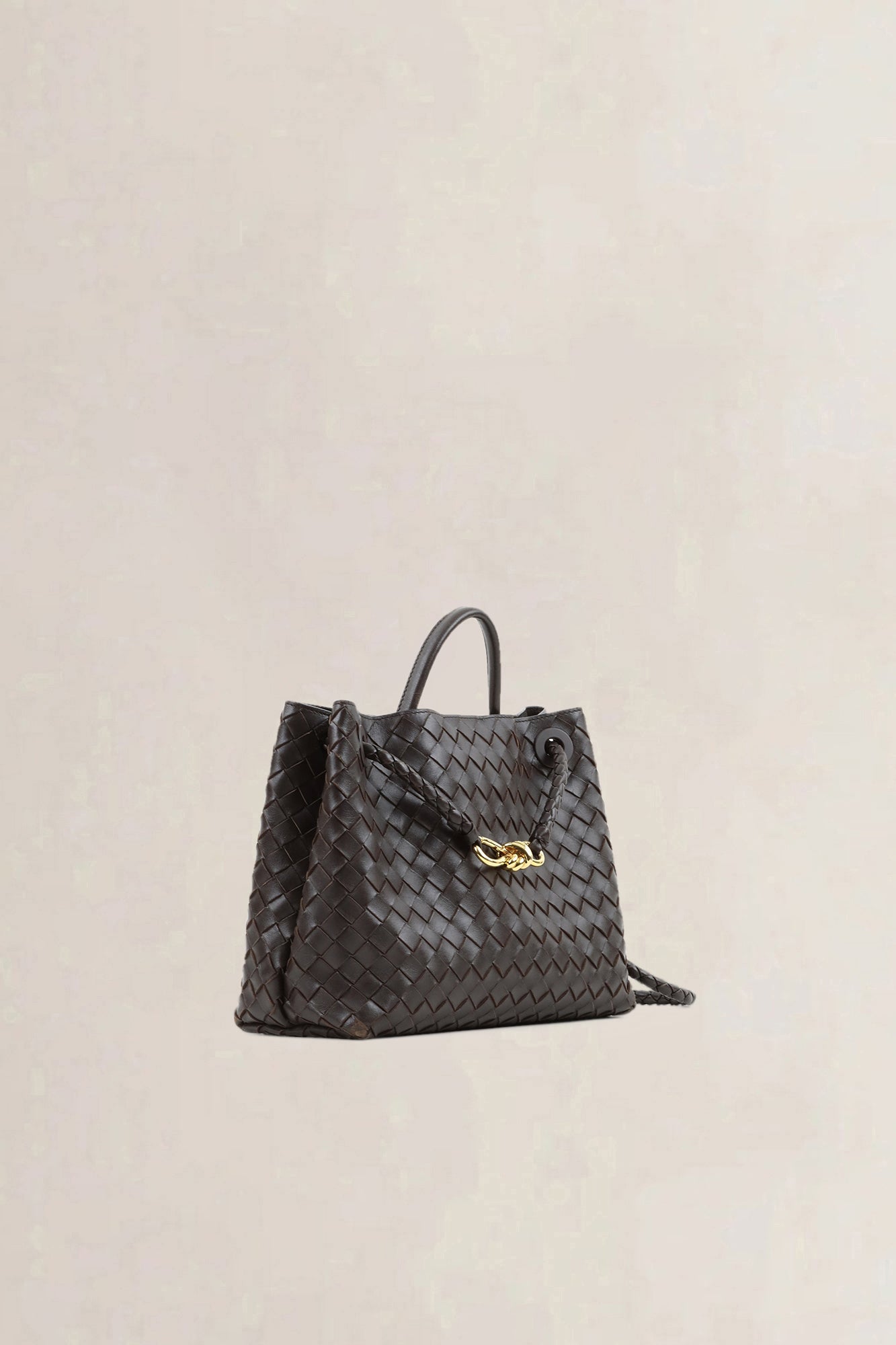 Bottega Veneta Brown Intrecciato Leather Medium Andiamo — preloved