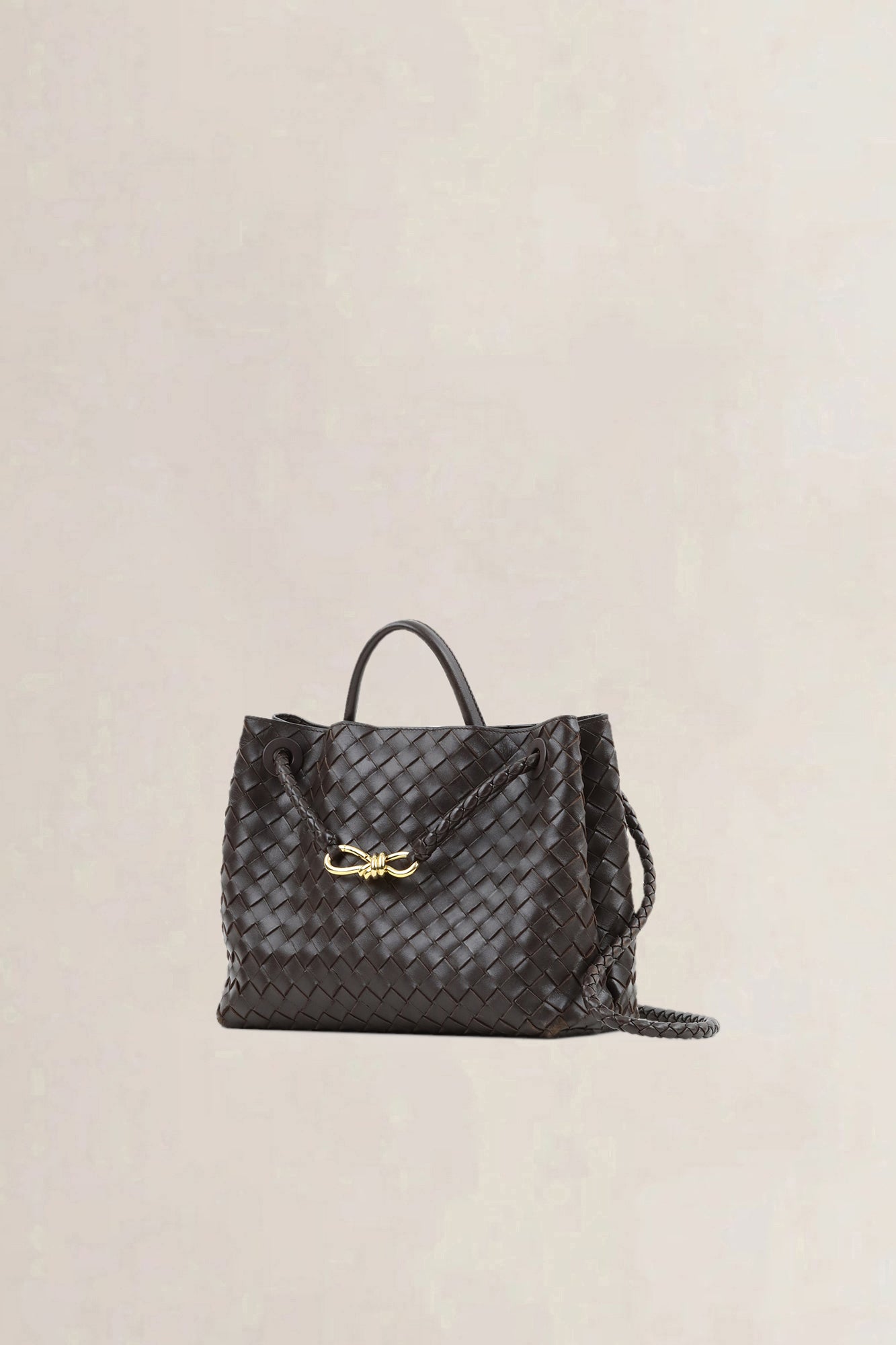 Bottega Veneta Brown Intrecciato Leather Medium Andiamo — preloved