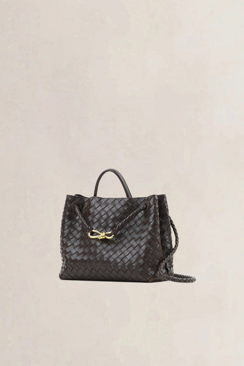 Bottega Veneta Brown Intrecciato Leather Medium Andiamo Shoulder Bag