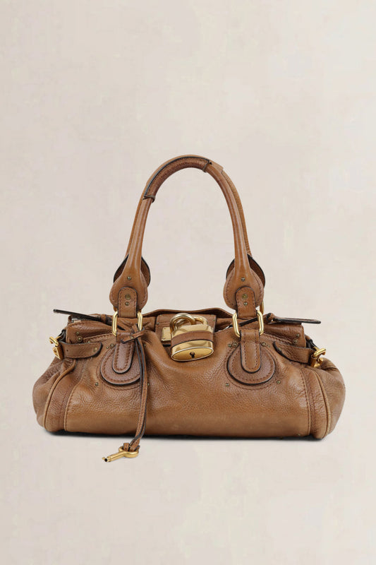 Chloé Brown Paddington Padlock Shoulder Bag