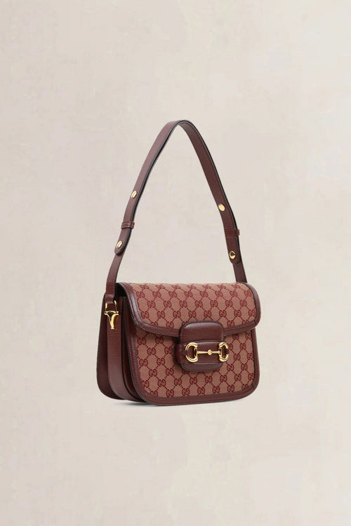 Gucci Burgundy Horsebit Crossbody Bag