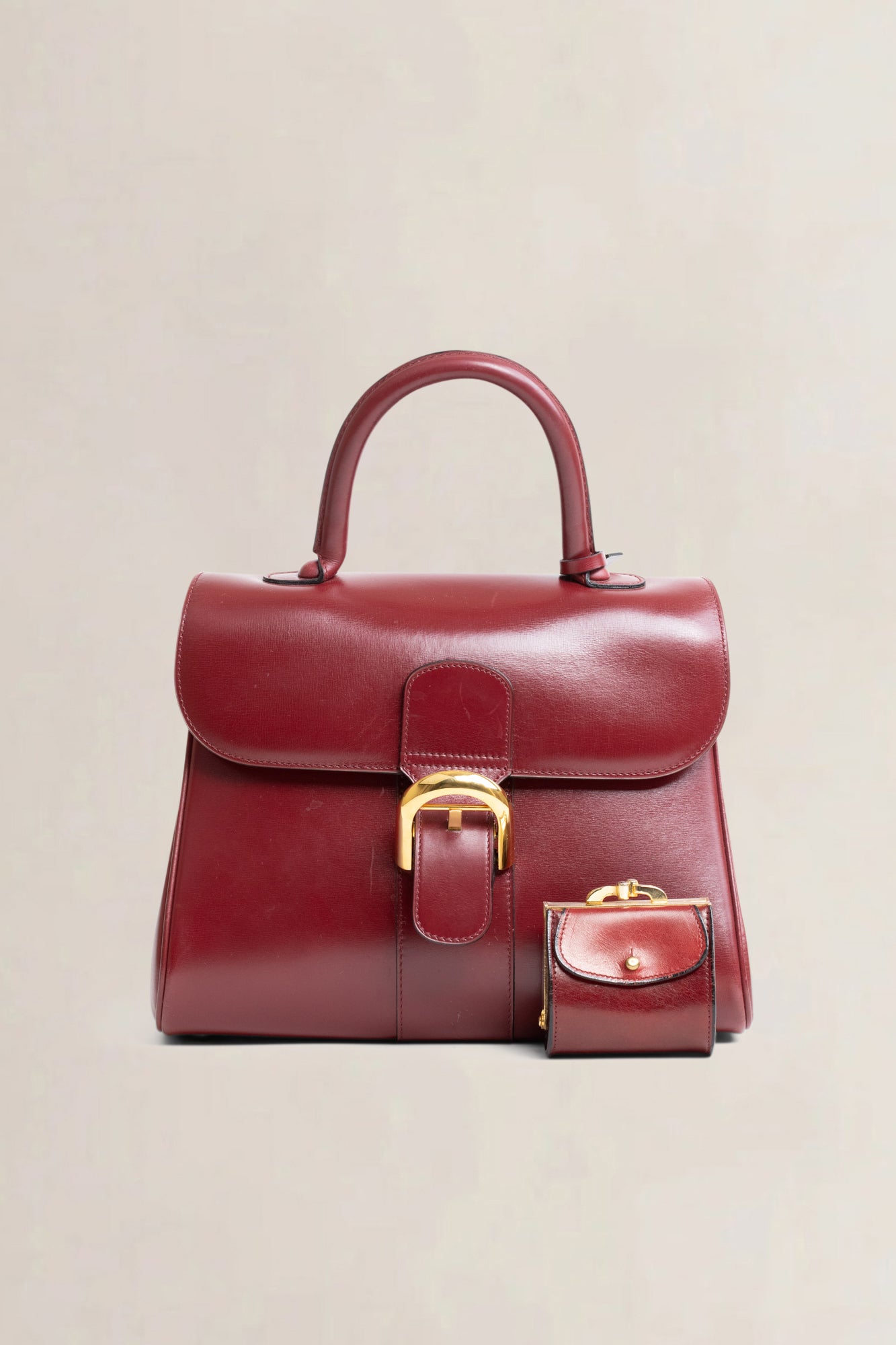 Delvaux Brillant PM Bordeaux Vintage Top Handle Bag