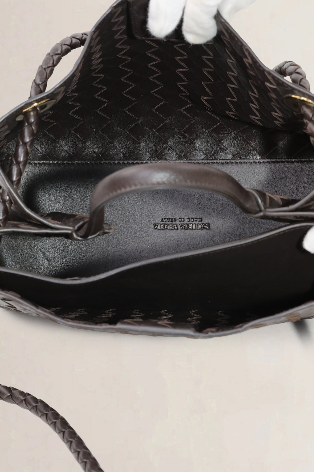 Bottega Veneta Brown Intrecciato Leather Medium Andiamo — preloved