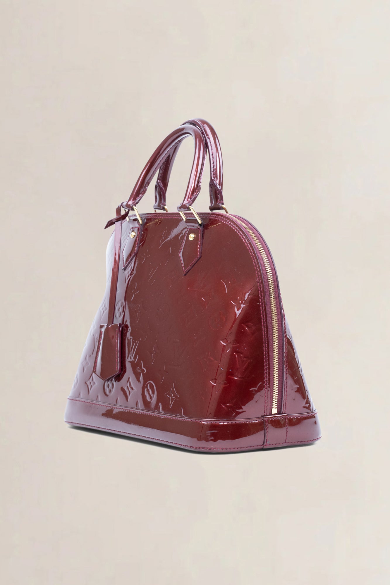 Louis Vuitton Red Vernis Alma PM Top Handle Bag