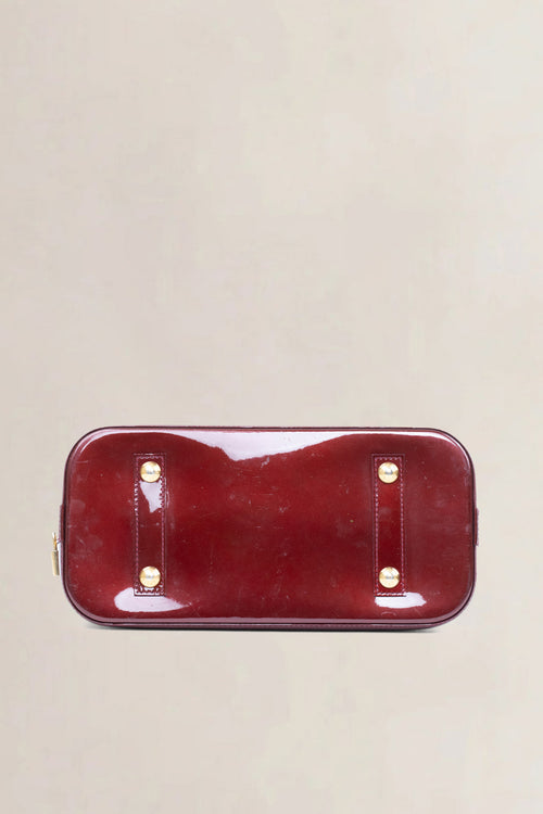 Louis Vuitton Red Vernis Alma PM Top Handle Bag