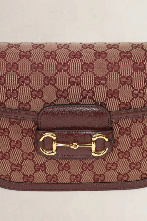 Gucci Burgundy Horsebit Crossbody Bag
