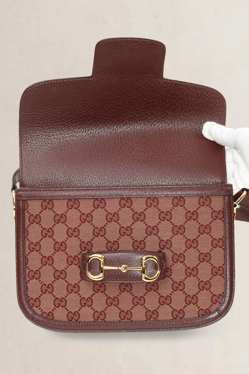 Gucci Burgundy Horsebit Crossbody Bag