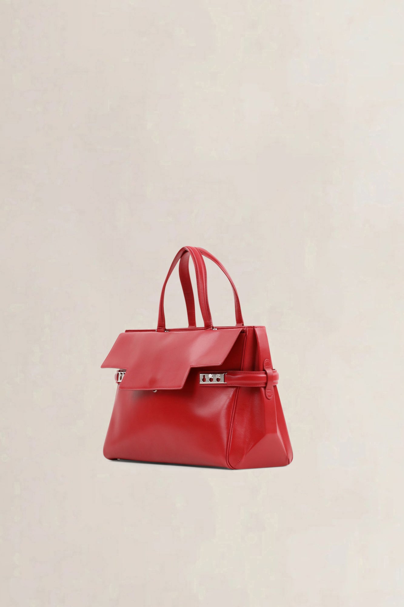 Delvaux Red Tempête Business Top Handle Bag