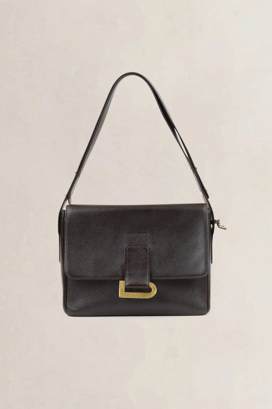 Delvaux Dark Brown Poirier Crossbody Bag