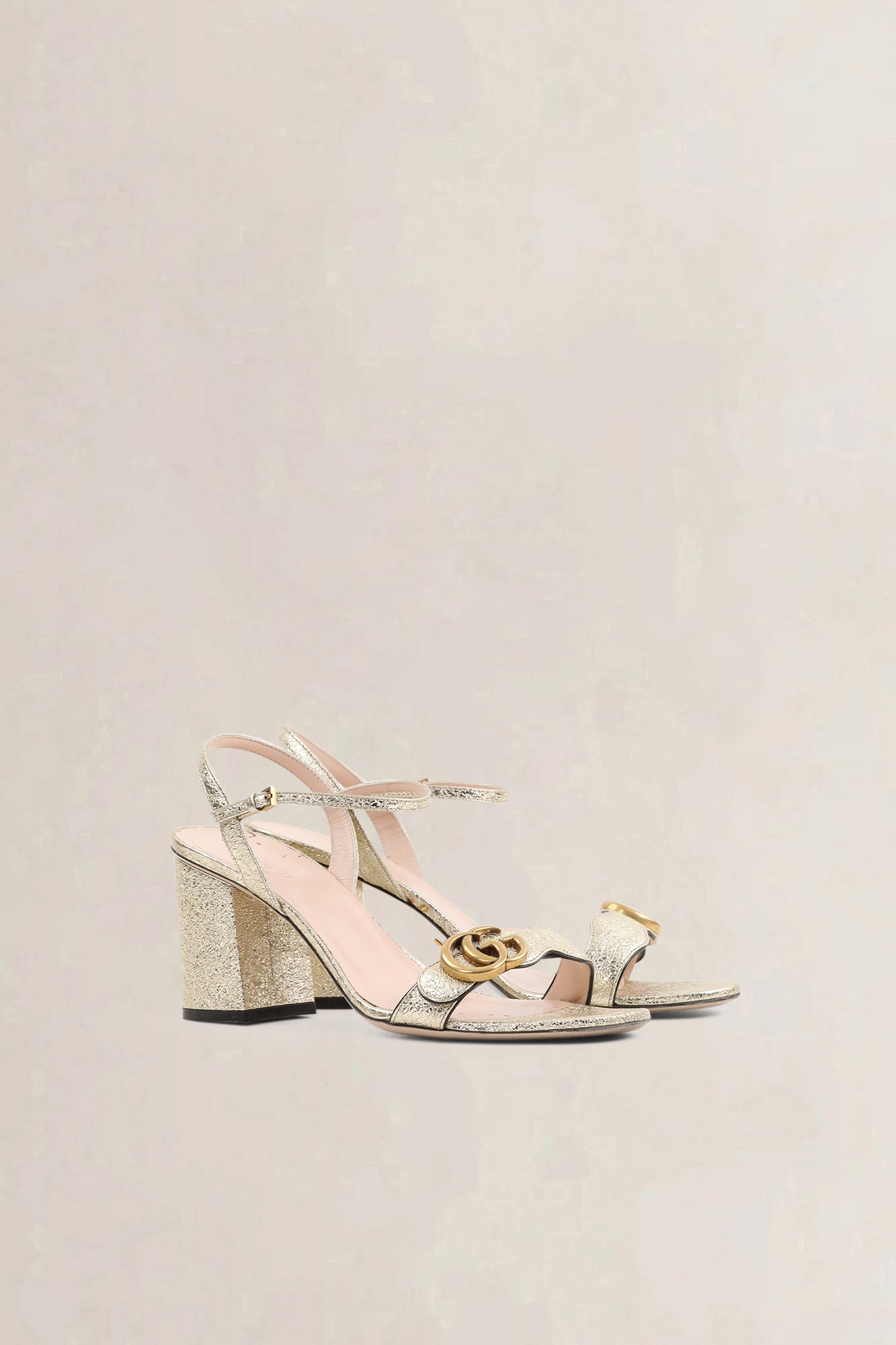 Gucci Gold Metallic Marmont Sandals