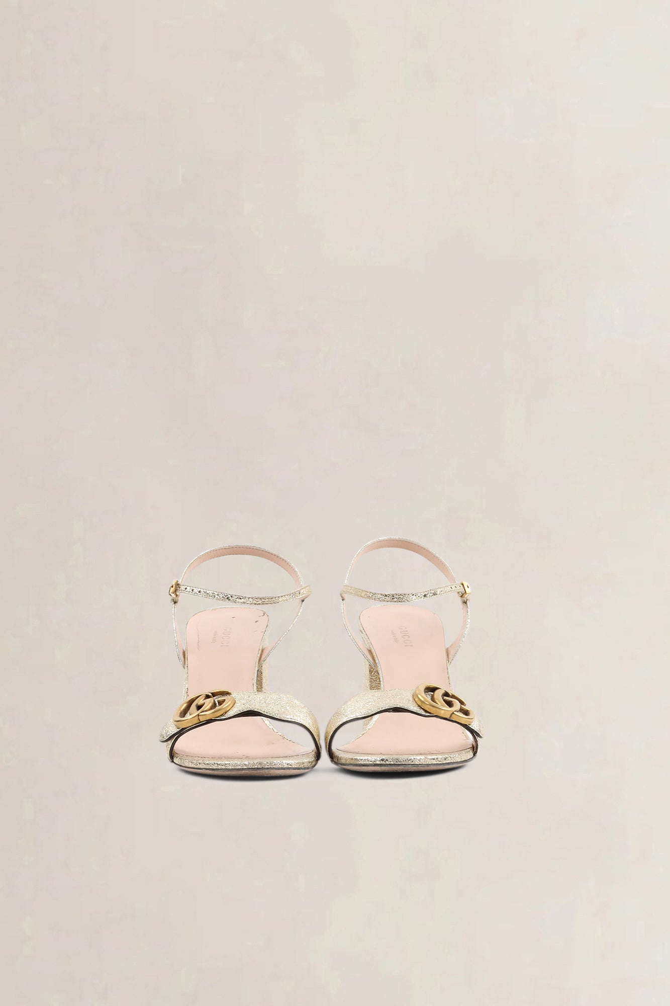 Gucci Gold Metallic Marmont Sandals