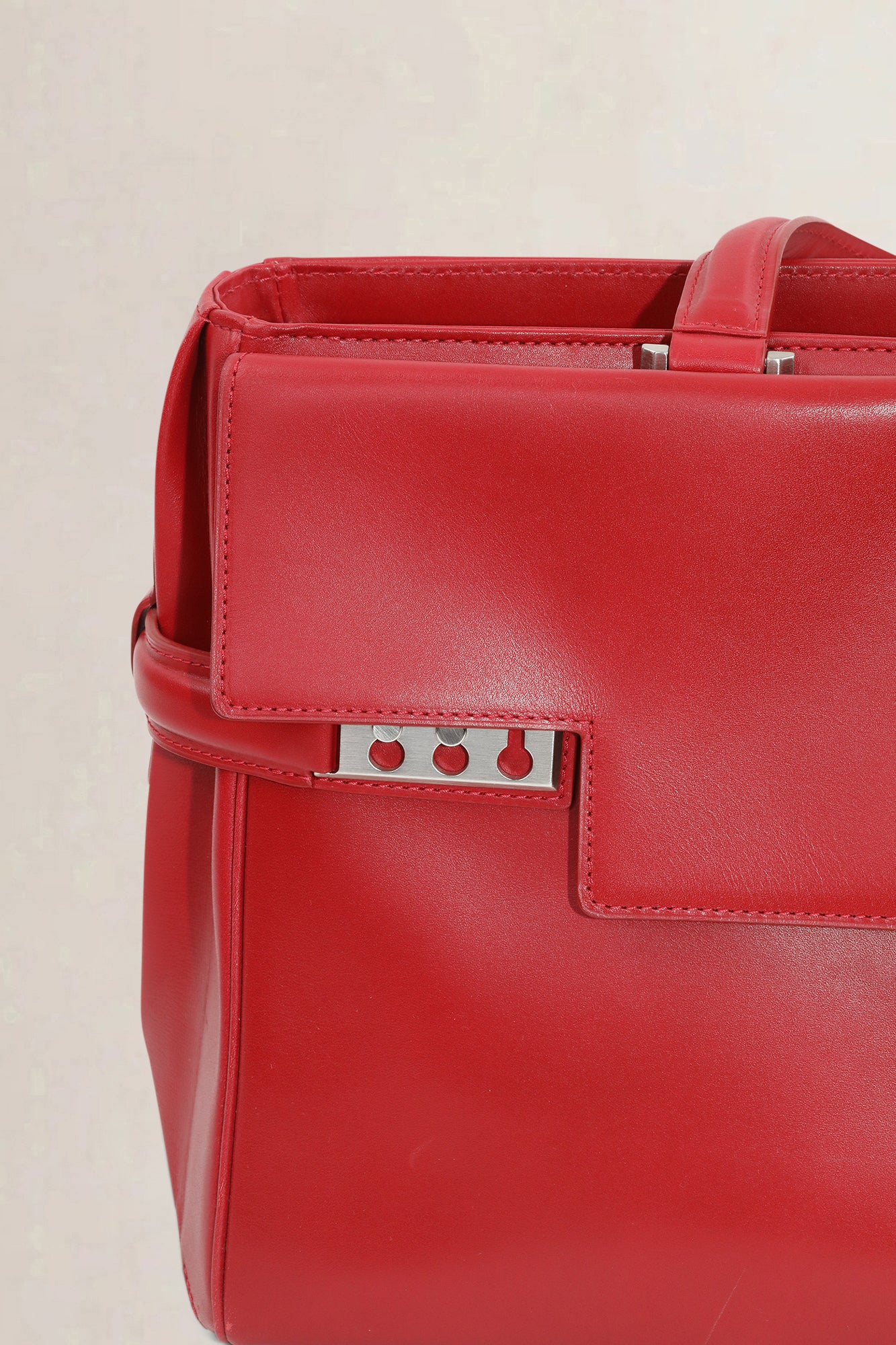 Delvaux Red Tempête Business Top Handle Bag