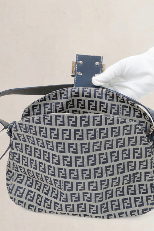 Fendi Blue Zucchino Shoulder Bag