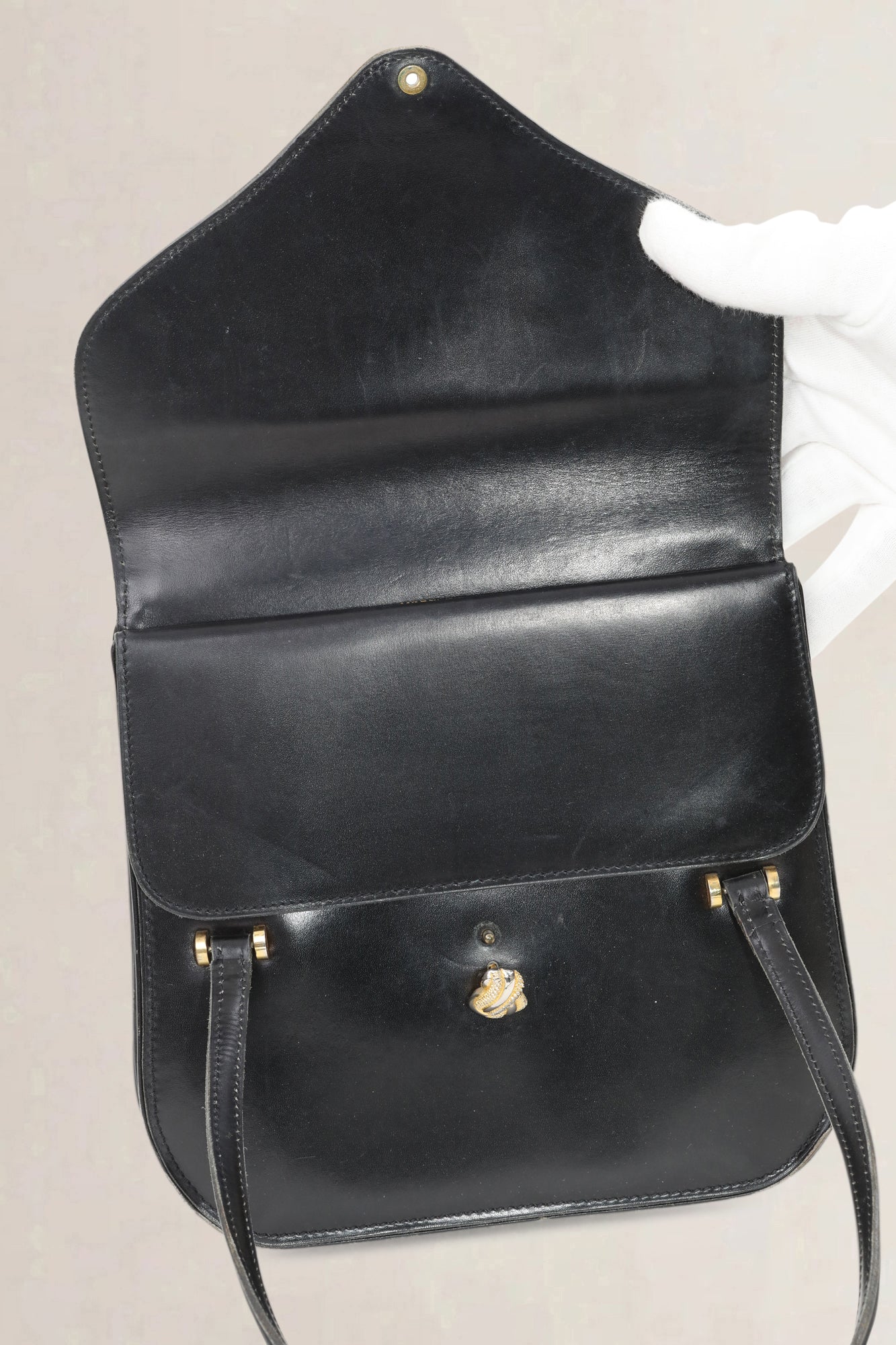 Delvaux Vintage Black Top Handle Bag
