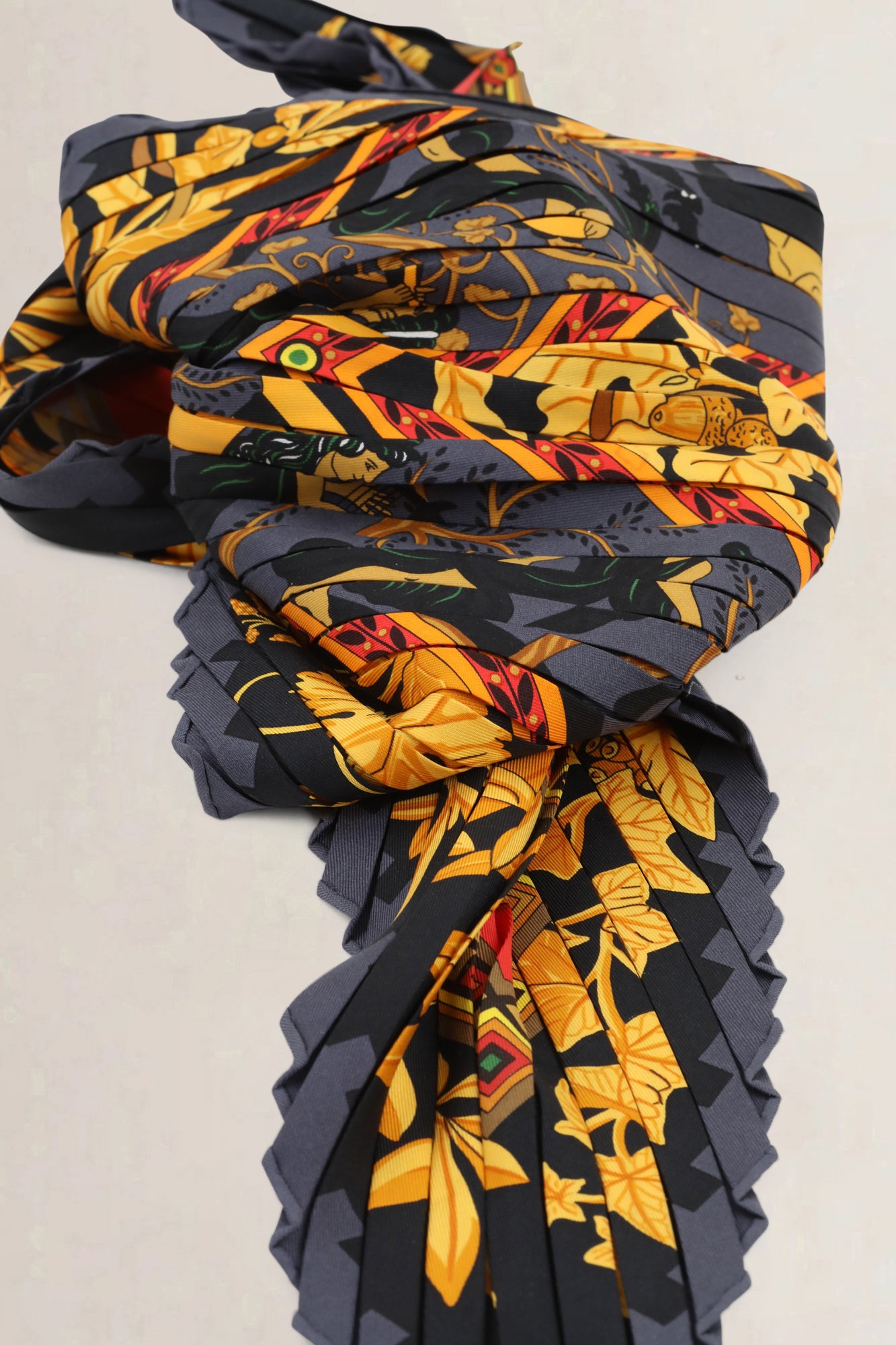 Hermès Silk Plissé Scarf