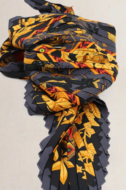 Hermès Silk Plissé Scarf