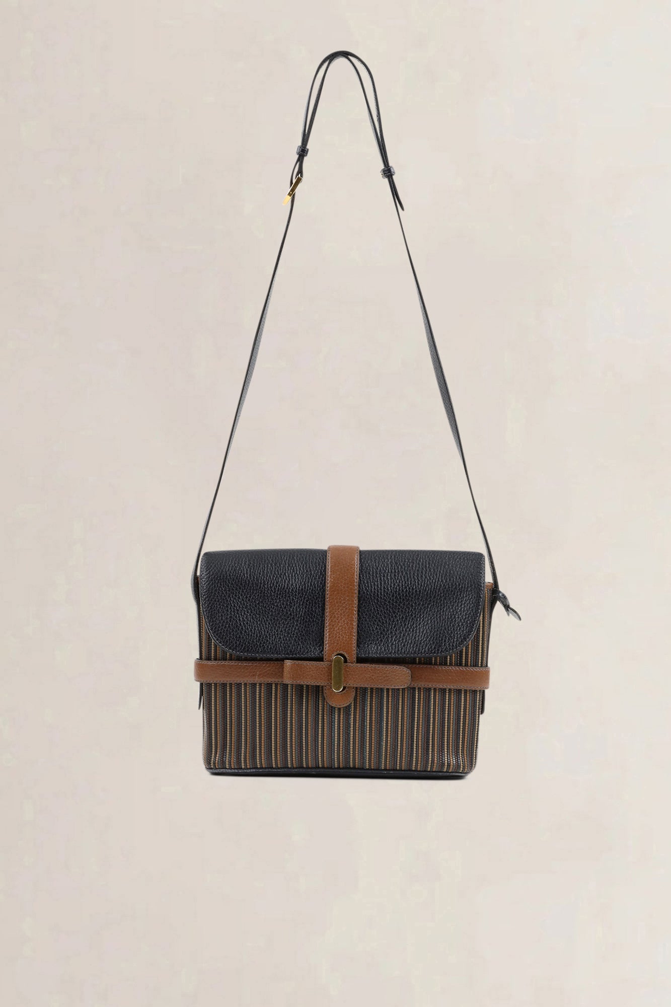 Delvaux Brown/Blue Toile De Cuir — vintage