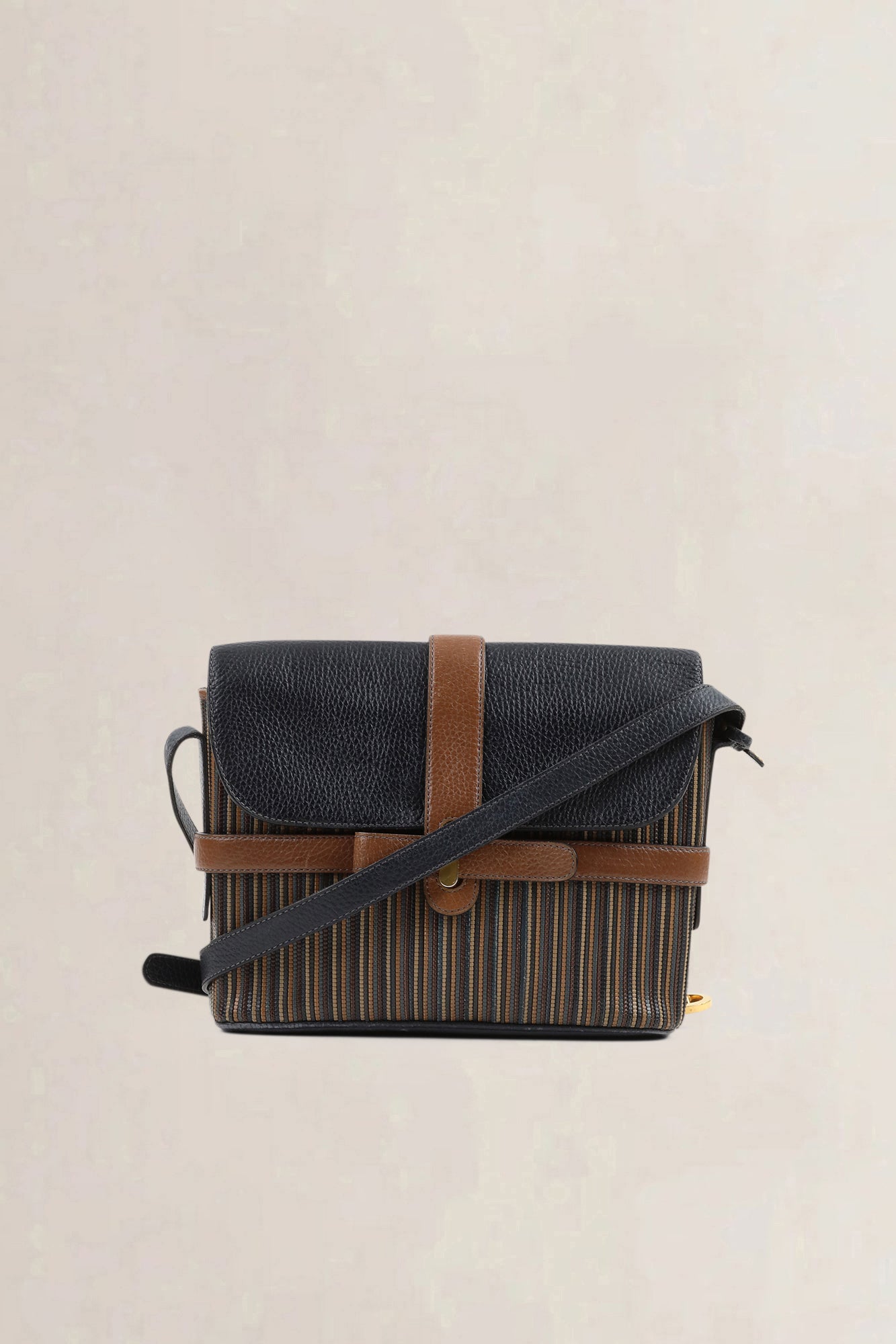 Delvaux Brown/Blue Toile De Cuir — vintage