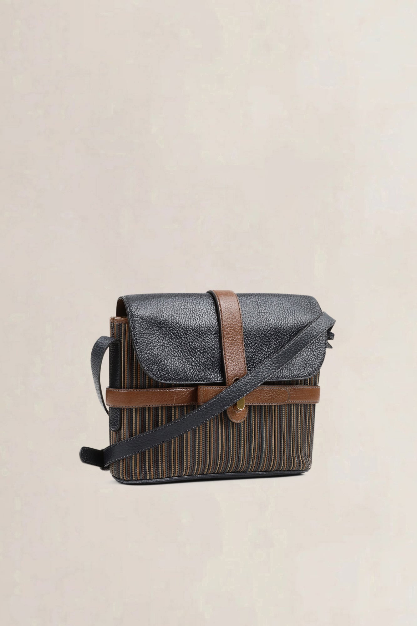 Delvaux Brown/Blue Toile De Cuir Crossbody Bag