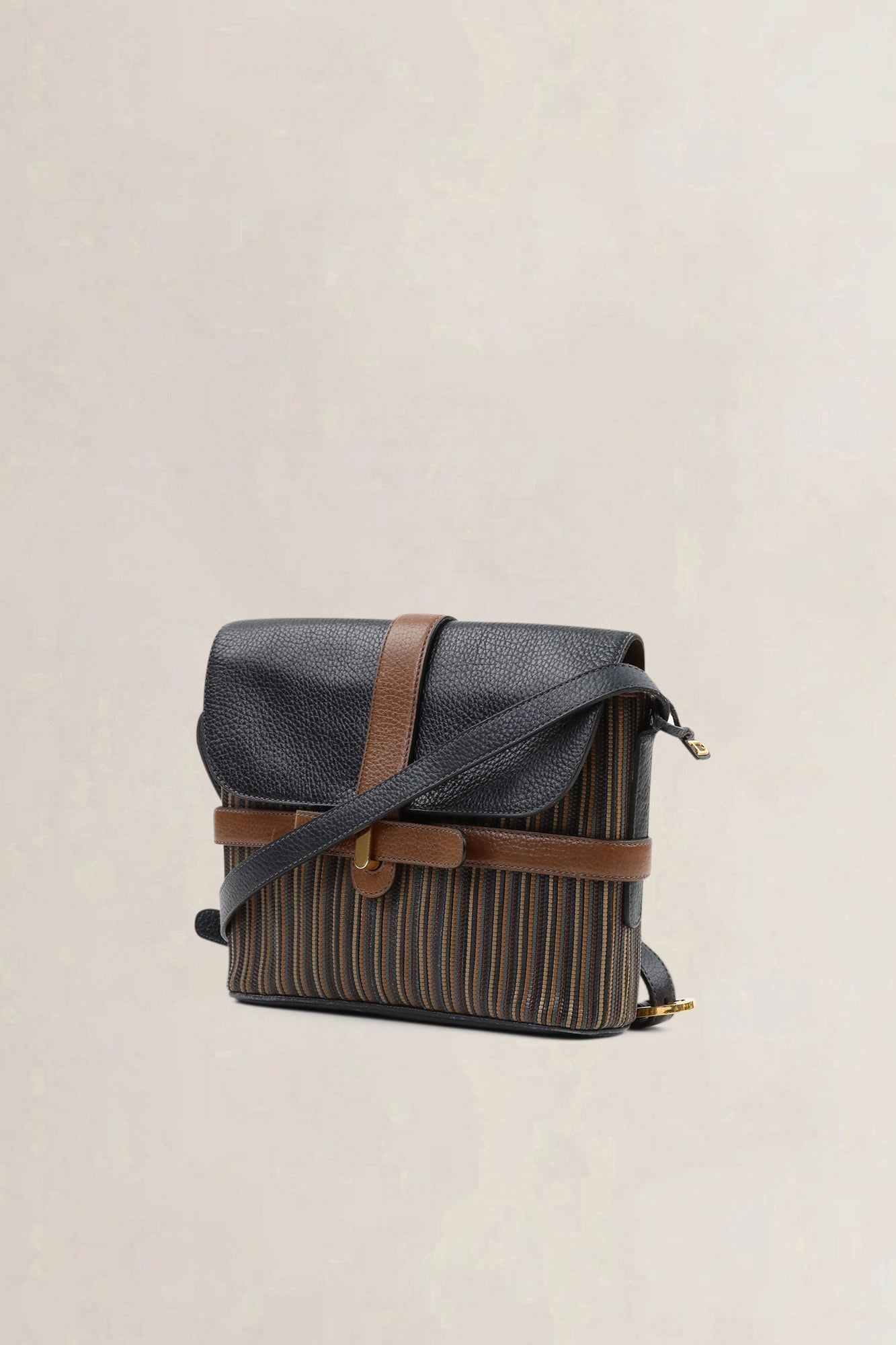 Delvaux Brown/Blue Toile De Cuir — vintage