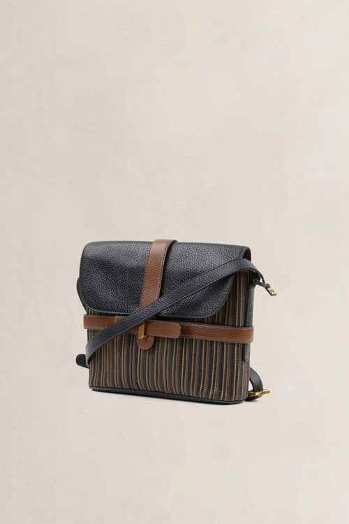 Delvaux Brown/Blue Toile De Cuir Crossbody Bag