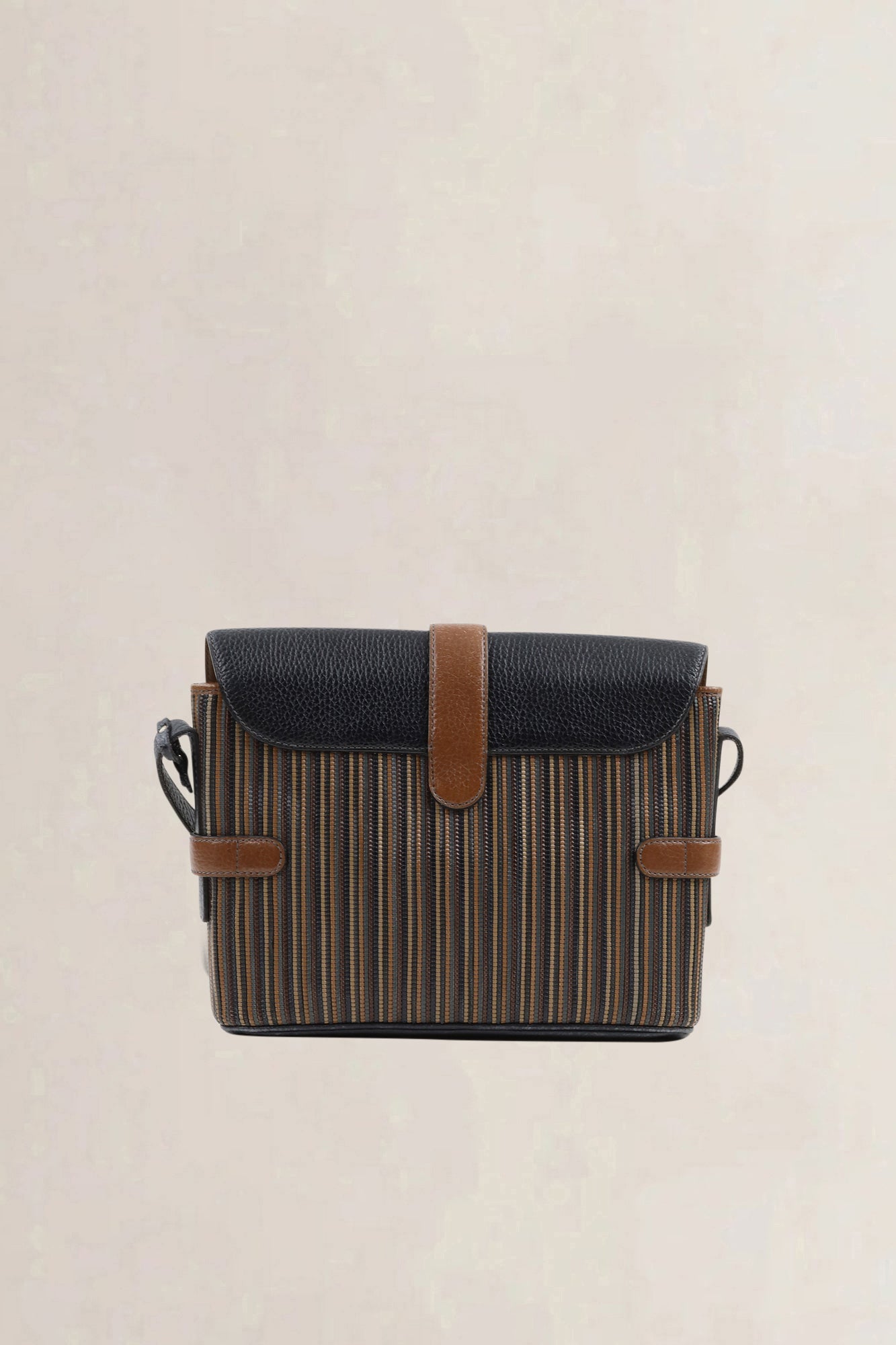 Delvaux Brown/Blue Toile De Cuir Crossbody Bag