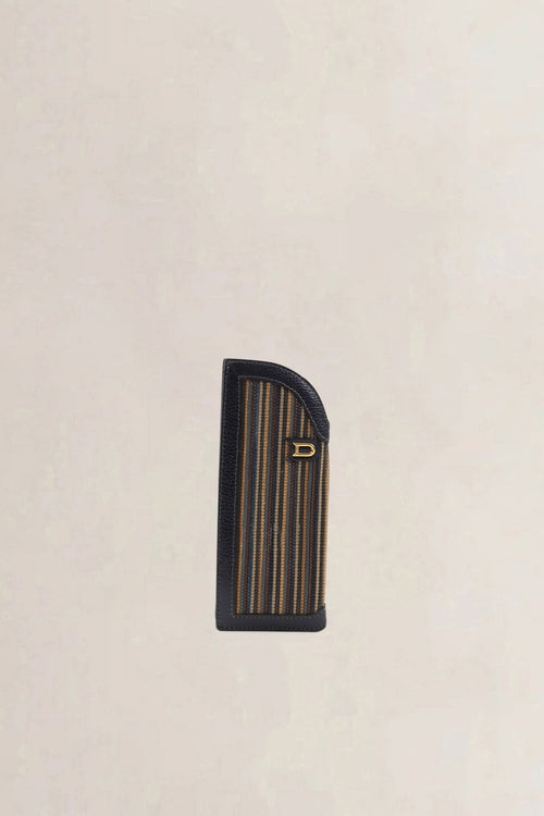 Delvaux Blue/Yellow Toile De Cuir Glasses Case