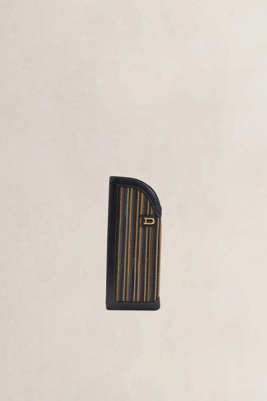 Delvaux Blue/Yellow Toile De Cuir Glasses Case