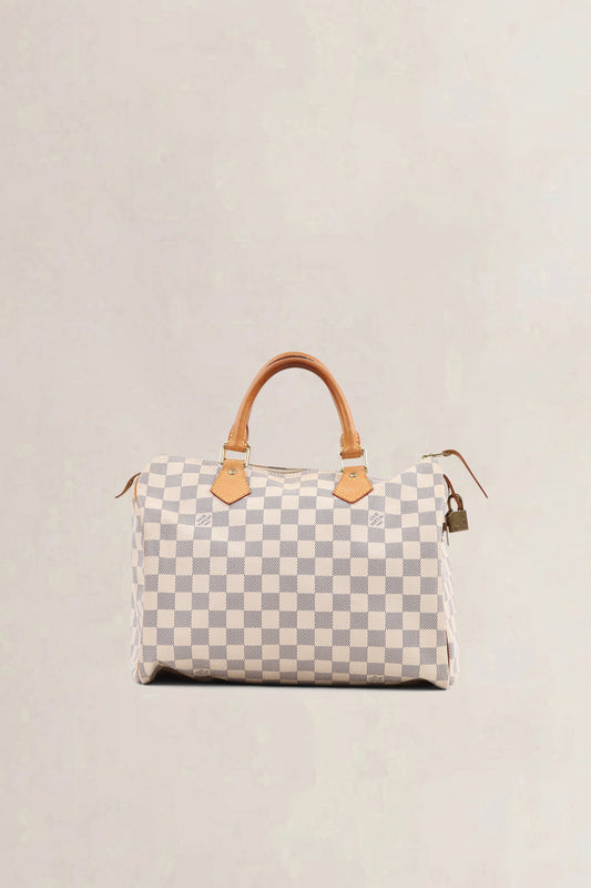 Louis Vuitton Damier Azur Speedy 30 Top Handle Bag