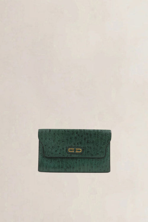 Delvaux Green Ostrich Wallet