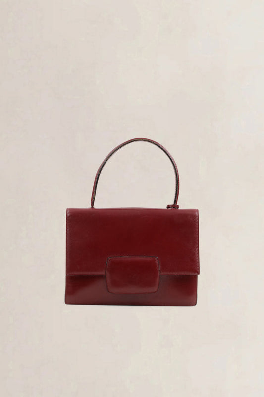 Delvaux Burgundy Top Handle Bag