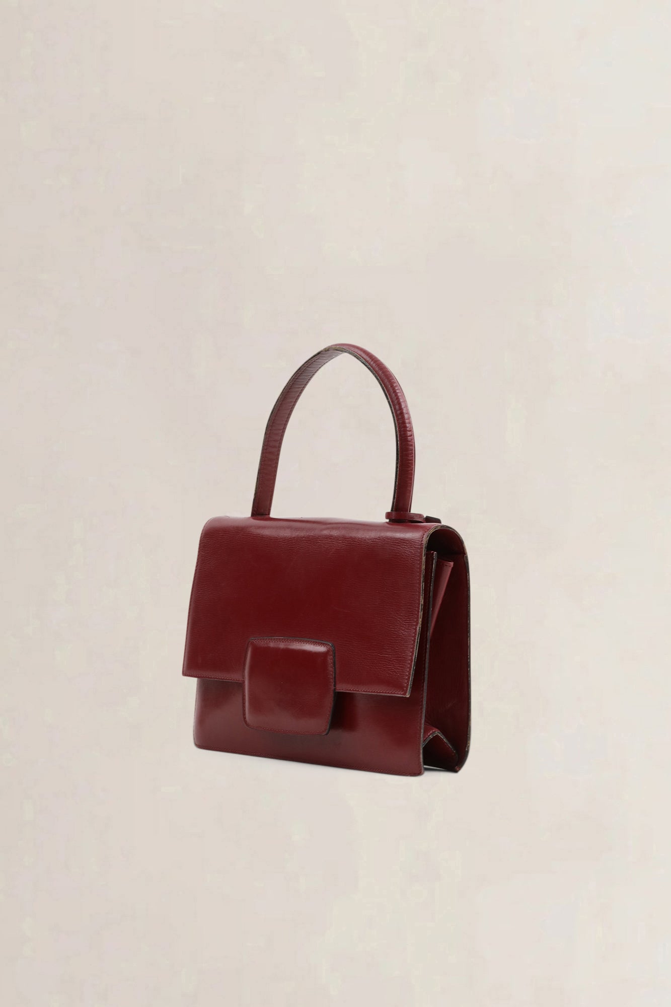 Delvaux Burgundy Top Handle Bag