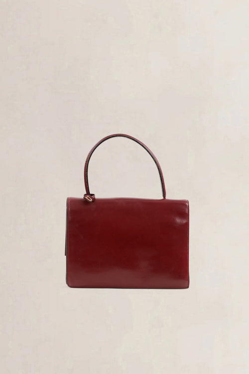 Delvaux Burgundy Top Handle Bag