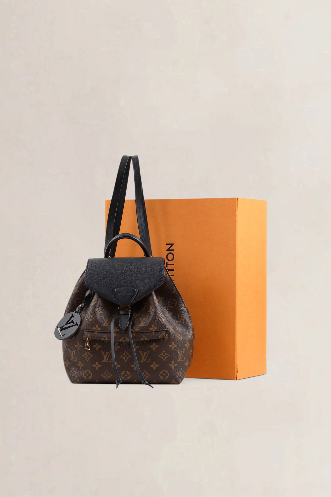 Louis Vuitton Black/Monogram Montsouris MM — vintage
