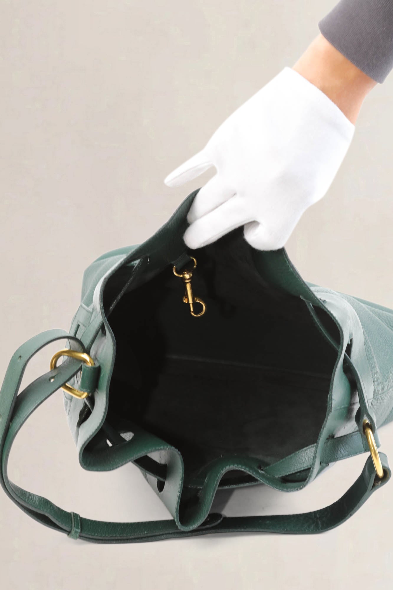 Delvaux Green Cattogan Trotteur Shoulder Bag
