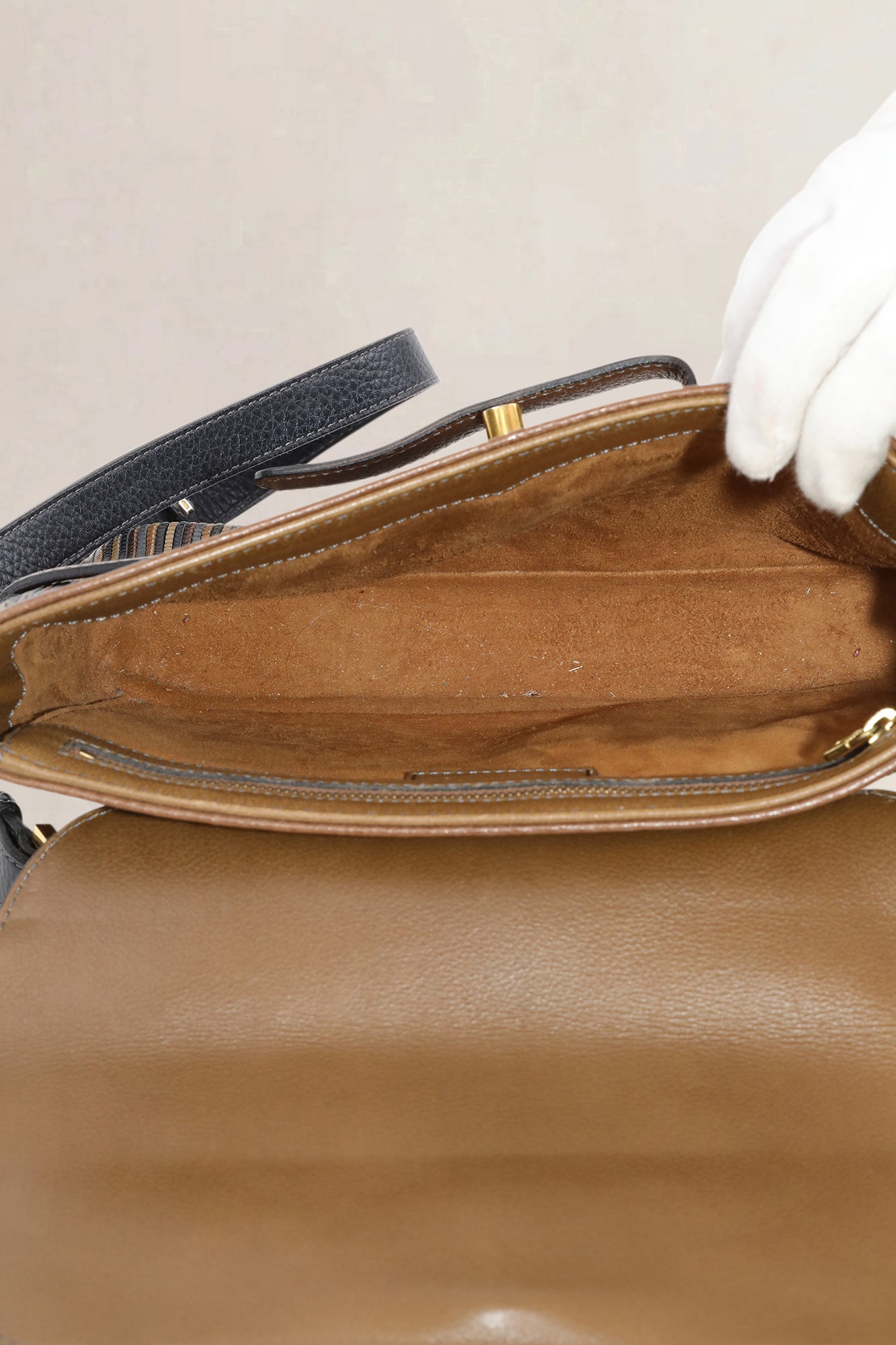 Delvaux Brown/Blue Toile De Cuir Crossbody Bag