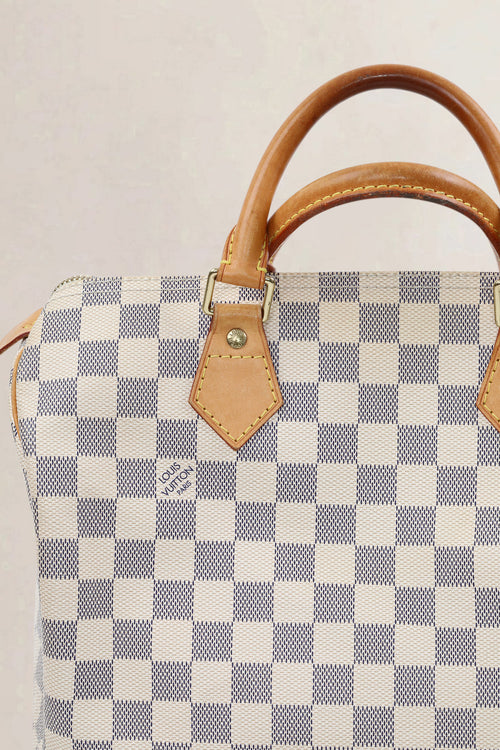 Louis Vuitton Damier Azur Speedy 30 Top Handle Bag