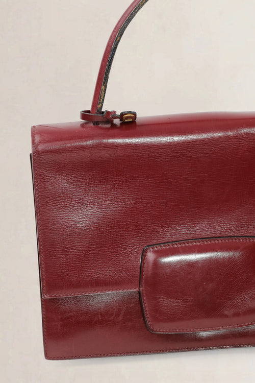 Delvaux Burgundy Top Handle Bag