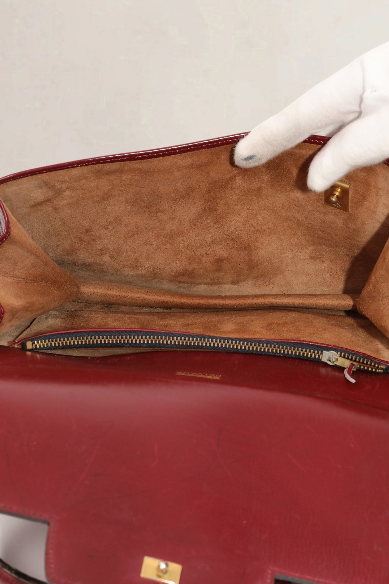 Delvaux Burgundy Top Handle Bag