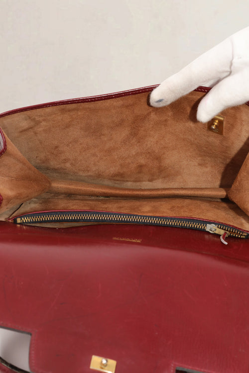 Delvaux Burgundy Top Handle Bag
